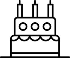 icono de contorno de pastel de cumpleaños vector