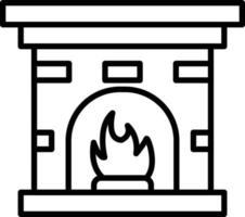 Fireplace Outline Icon vector