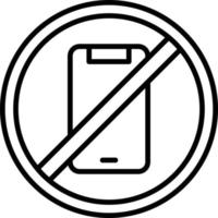 No Cell Phone Outline Icon vector