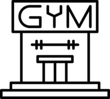 icono de contorno de gimnasio vector