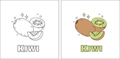 A for Kiwi Hand Drawn Coloring Page vector