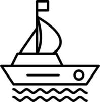 icono de contorno de barco vector