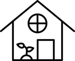 Eco House Outline Icon vector