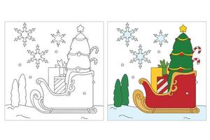 Hand Drawn Christmas Coloring Pages for kids 2 vector