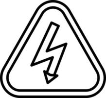 icono de contorno de peligro eléctrico vector