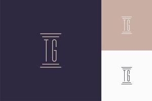 TG monogram initials design for law firm logo vector