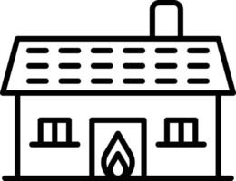 House On Fire Outline Icon vector