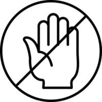 No Passing Outline Icon vector