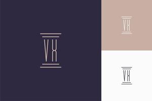 VX monogram initials design for law firm logo vector