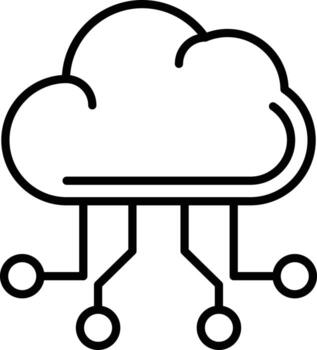 icono de esquema de computación en la nube vector