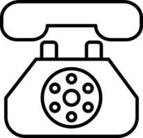 icono de contorno de teléfono fijo vector