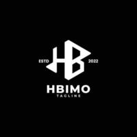 logotipo de monograma de iniciales con letra hb, h y b vector