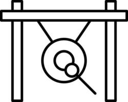 Gong Outline Icon vector