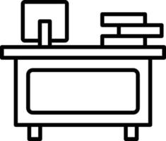 Office Desk Outline Icon vector