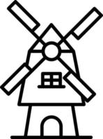 Windmill Outline Icon vector