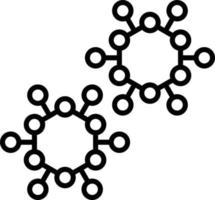 Molecule Structure Outline Icon vector