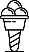 icono de contorno de helado vector