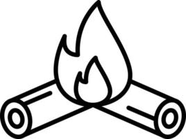 icono de contorno de fuego vector