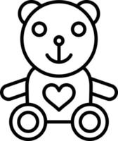 Teddy Bear Outline Icon vector