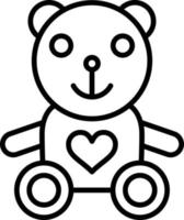 Teddy Bear Outline Icon vector