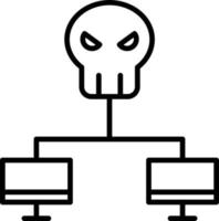 Network Hack Outline Icon vector