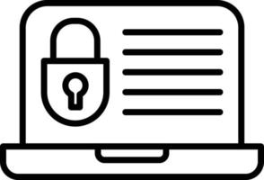 Laptop Security Outline Icon vector