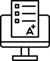 Online Exam Outline Icon vector