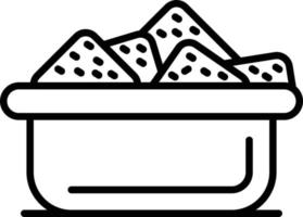 icono de contorno de nachos vector