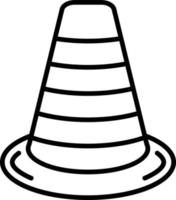 Traffic Cone Outline Icon vector