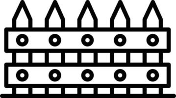 Fence Outline Icon vector