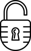 Padlock Outline Icon vector