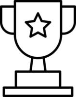 icono de contorno de copa de medalla vector