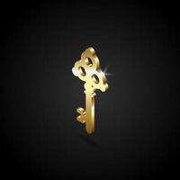 Luxury golden key vector illustration. The key symbol. Key icon.