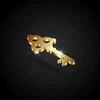 Luxury golden key vector illustration. The key symbol. Key icon.