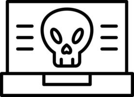 Cyber Attack Outline Icon vector