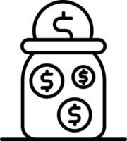 Saving Money Outline Icon vector