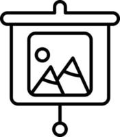 icono de esquema de presentación de galería vector