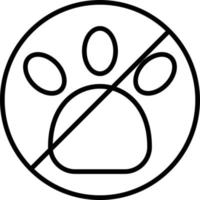 No Pets Allowed Outline Icon vector