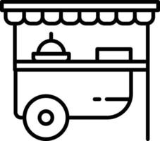 Food Cart Outline Icon vector