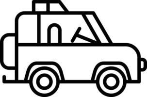 icono de esbozo de jeep vector