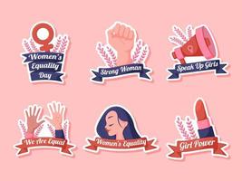 Women's Equality Day Stickers Set vector