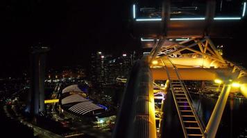SINGAPORE NOVEMBER 23, 2018 - Night cityscape view from Singapore Flyer video