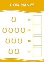How many of Horseshoe, game for children. Vector illustration, printable worksheet