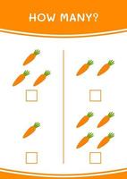 How many of Carrot, game for children. Vector illustration, printable worksheet
