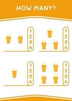 How many of Beer, game for children. Vector illustration, printable worksheet