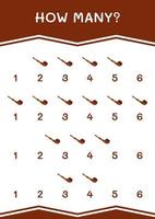 How many of Smoking pipe, game for children. Vector illustration, printable worksheet