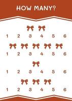 How many of Ribbon, game for children. Vector illustration, printable worksheet