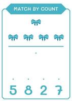 Match by count of Ribbon, game for children. Vector illustration, printable worksheet