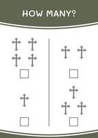 How many of Christian cross, game for children. Vector illustration, printable worksheet