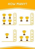 How many of Trophy, game for children. Vector illustration, printable worksheet